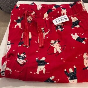 Old Navy Red Polar Bear Flannel  Pajama Bottoms